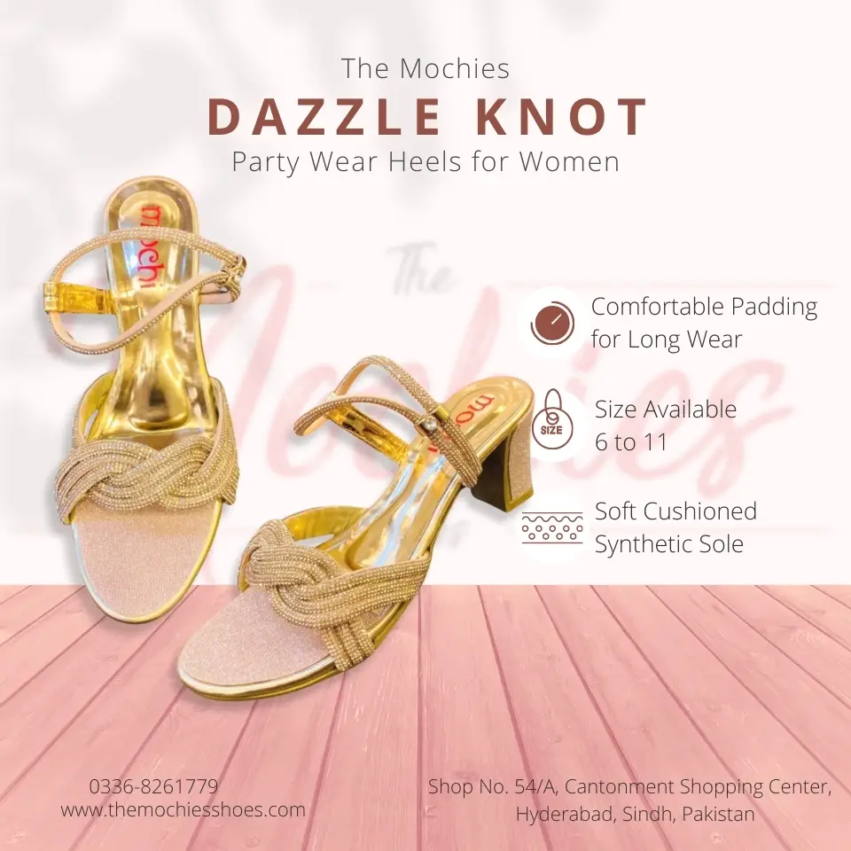 The Mochies Dazzle Knot Party Wear Heels for Women | Fancy Ladies Sandals