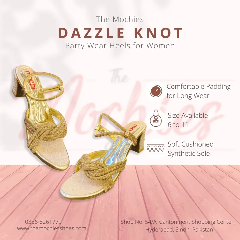 The Mochies Dazzle Knot Party Wear Heels for Women | Fancy Ladies Sandals