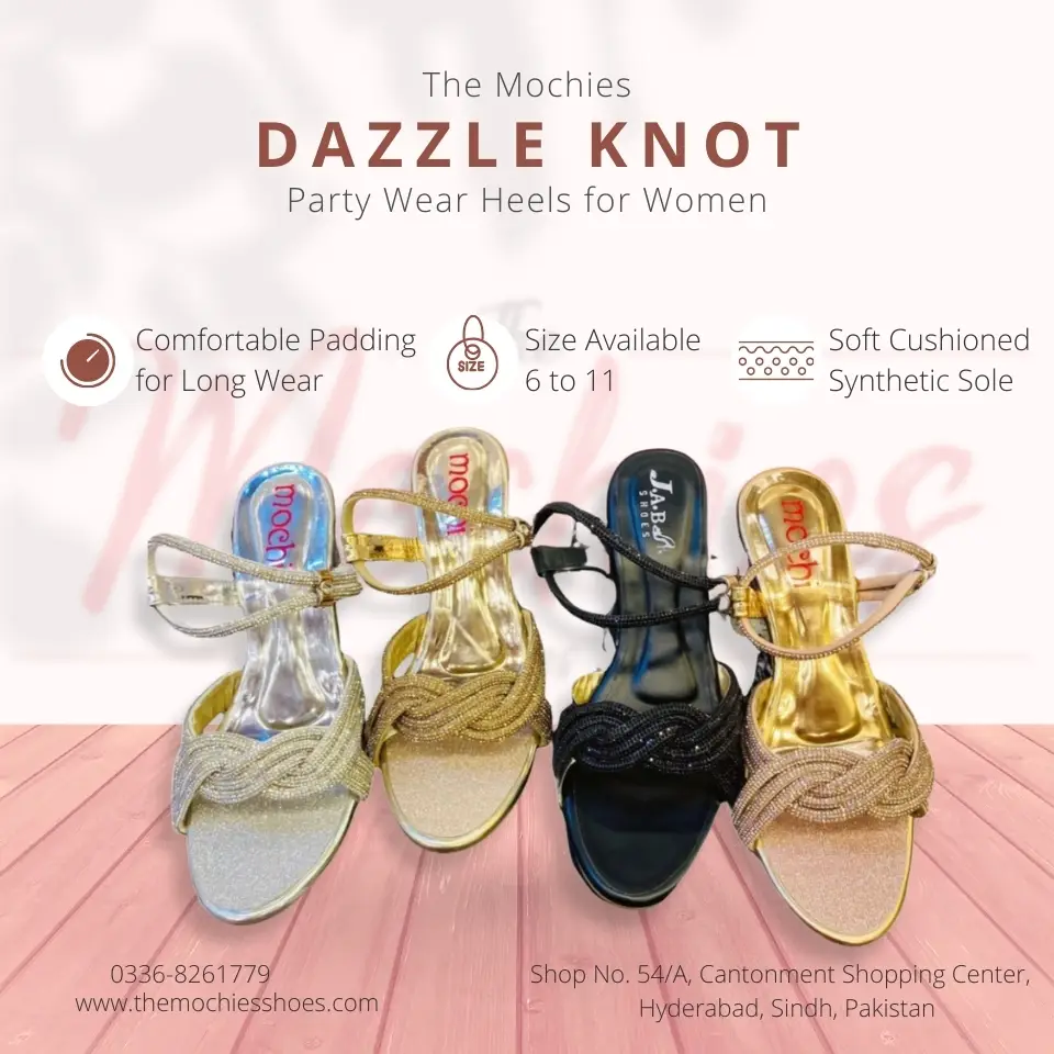 The Mochies Dazzle Knot Party Wear Heels for Women | Fancy Ladies Sandals