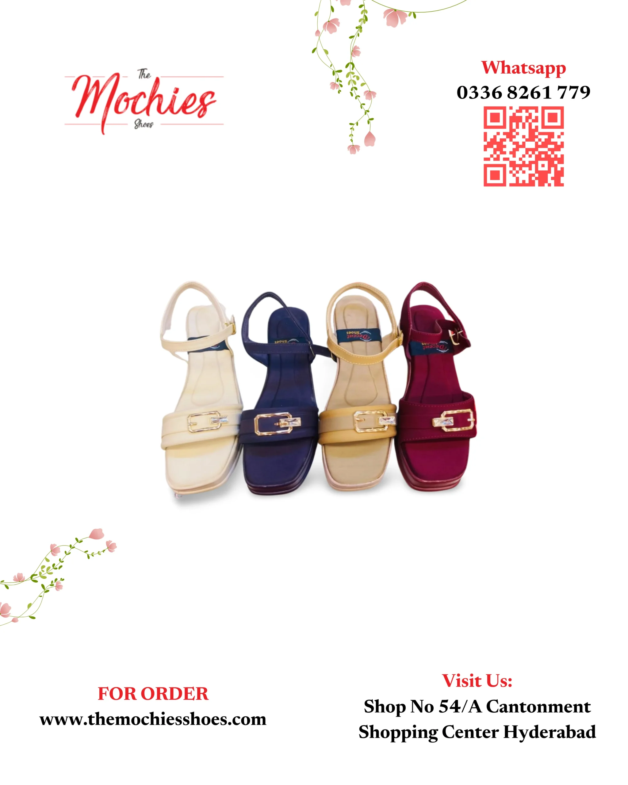 Premium Embellished Comfort Wedge Sandals by The Mochies Shoes